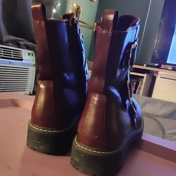 SO - Maroon Combat Boots - Picture 4 of 5